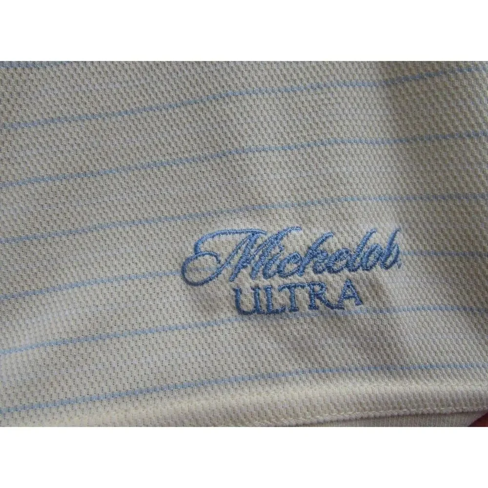Nike Dri Fit men's size XL yellow w/ blue striped short sleeve shirt polo